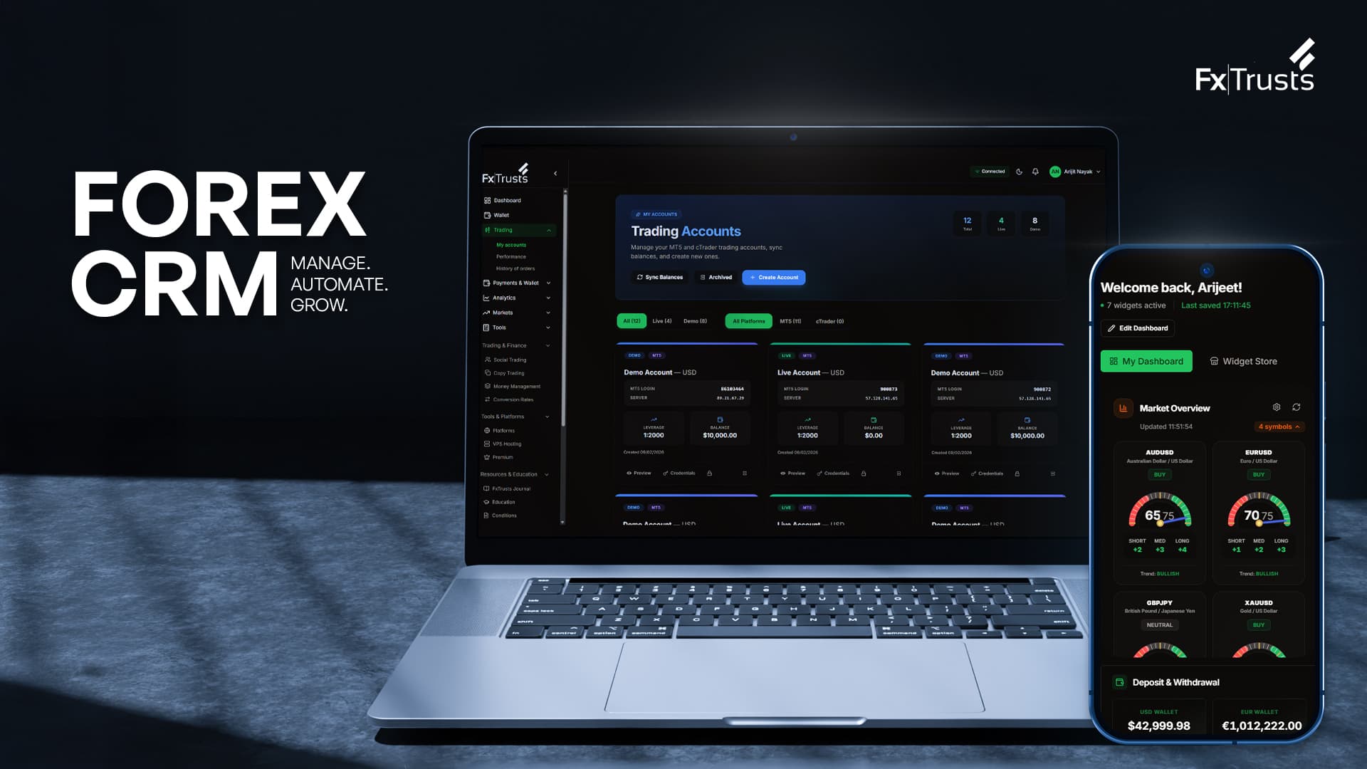 Flexy CRM dashboard preview - Desktop